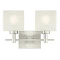 Brightbomb Alexander Two Light Indoor Wall Fixture, Brushed Nickel BR145021